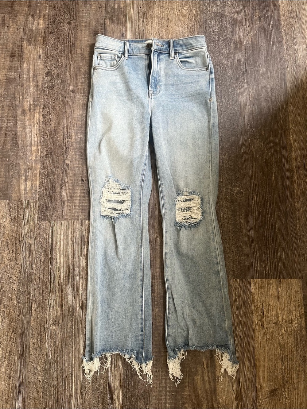 Light Wash Distressed Ankles—Women’s Cropped Jeans